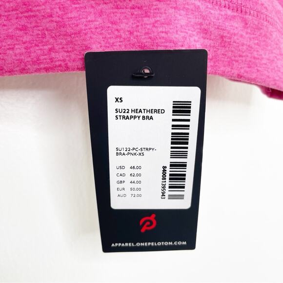 PELOTON Pink Heathered Strappy Bra Make Waves Size XS NWT - Picture 5 of 6